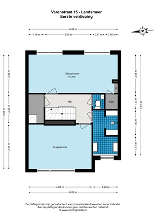 Plattegrond - Varenstraat 15, 1121 BD Landsmeer - Varenstraat 15 - Landsmeer - Eerste verdieping - 2D.jpg